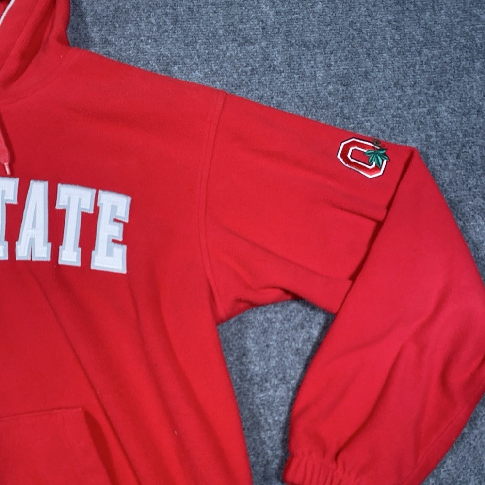 VTG Ohio State Buckeyes Hoodie Fleece Columbia Men's L Red Pullover Pockets - Picture 3 of 11